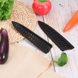 PATIKIL PP Safety Knife Cover Sleeves for 8" Chef Knife, 5 Pack Knives Edge Guard Blade Protector Universal Knife Sheath Portable for Kitchen, Black