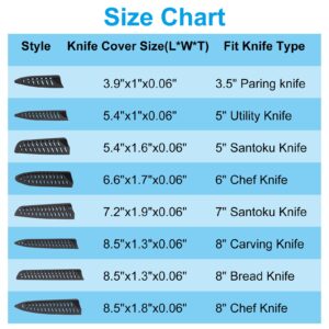 PATIKIL PP Safety Knife Cover Sleeves for 8" Chef Knife, 5 Pack Knives Edge Guard Blade Protector Universal Knife Sheath Portable for Kitchen, Black