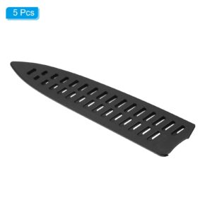 PATIKIL PP Safety Knife Cover Sleeves for 8" Chef Knife, 5 Pack Knives Edge Guard Blade Protector Universal Knife Sheath Portable for Kitchen, Black