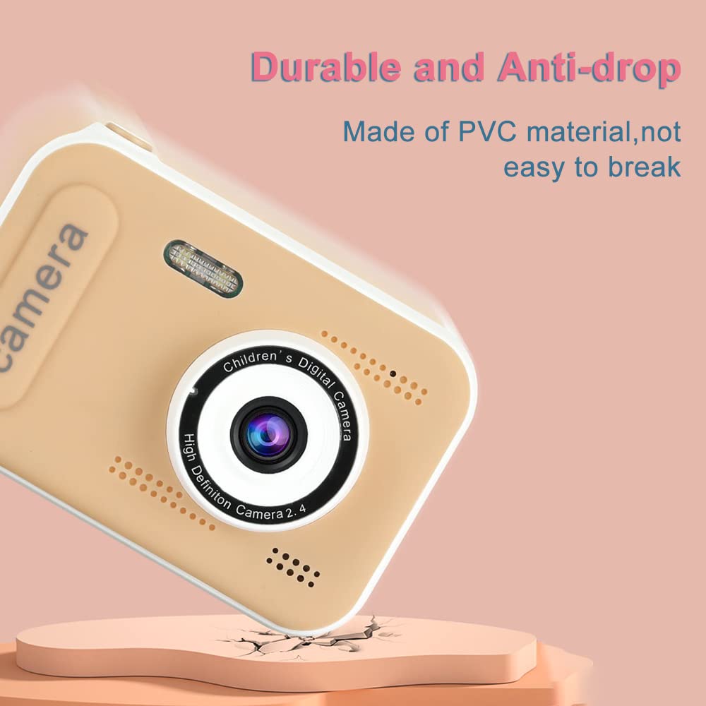 Namolit 1080P Mini Kids Digital Camera Digital Video Camera for Kids Dual Lens 2.4 Inch IPS Screen Built-in Battery Cute Photo Frames Interesting Games with Neck Strap Birthday