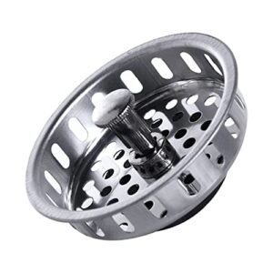 varnahome stainless steel kitchen sink basket strainer replacement for us standard drains (3-1/2 inch), stainless steel body w/large neoprene seal 1 pack
