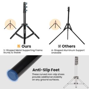 TARION Light Stand for Phone Cameras - 51" Photography Lighting Tripod Stand Mobile Phone Stand Stick Lightweight Foldable Travel Tripod Stand for Recording Vlogging Videography Filming TLS-01