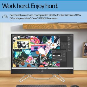 HP 2023 Newest All-in-One Bundle PC, 27 Inch FHD Display, 12th Generation Intel Core i7-1255U, 32GB RAM, 1TB SSD, Intel Iris Xe Graphics, Wi-Fi, Wired Keyboard and Mouse Combo, Windows 11 Pro