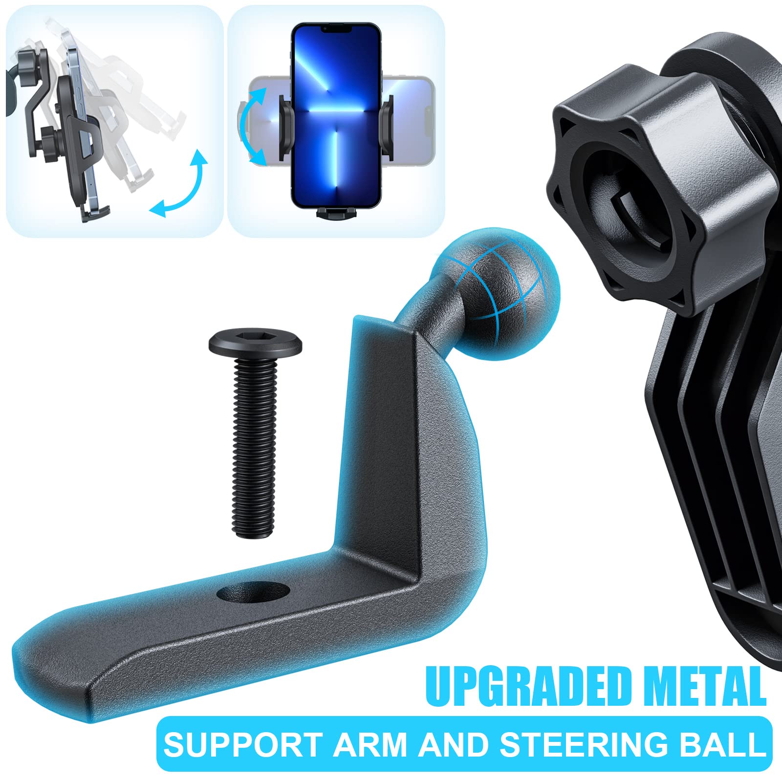 DIAMOOKY Ball Mount Extension Arm, Phone Holder Rod Holder Extension, 360° Rotation Extension Pole Adapter for 17mm/0.67" Ball Joints, Adapters, and Mounts, Plastic Material (2pcs)