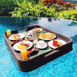 ENPAP Deluxe Floating Tray for Pool, Swimming Pool Floating Tray Table & Bar, Family Size Floating Refreshments Holding Tray for Snacks and Drinks (Size : 80cm)