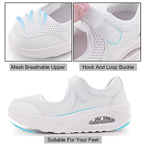 Unybwonn Nurse Shoes Flexible Shoes Walking Shoes Casual Working Shoes Breathable Vamp Top Protection Shoes White 9