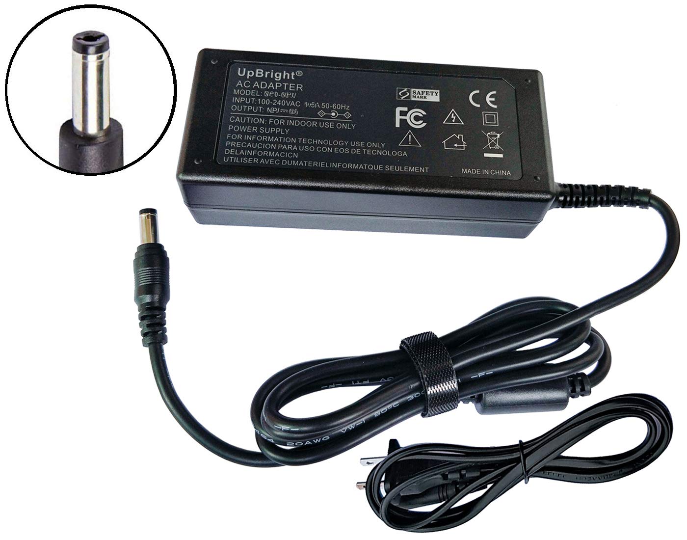 UpBright 15V AC/DC Adapter Compatible with Tenergy T320 59148 59148-01 59148-02 Portable Power Station 300Wh Backup Lithium Battery Solar Generator 15VDC 3A Power Supply Cord Cable Charger Mains PSU