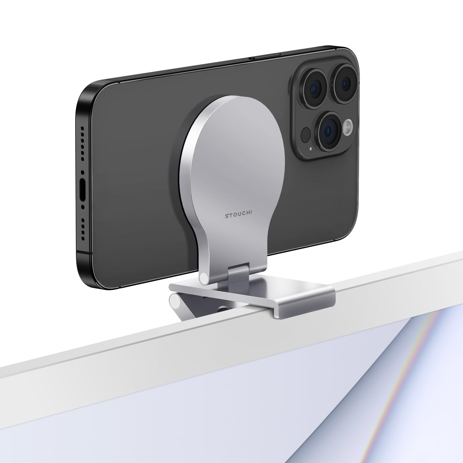 Stouchi Continuity Camera Mount for iMac, Desktop Monitor Compatible iPhone Webcam Mount with Mag-Safe