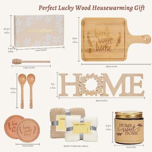 House Warming Gifts New Home,Housewarming Gift,Housewarming Gifts for New House,New Home Gifts for Home,Home Sweet Home Bamboo Serving Board Candle for Couple Women Men