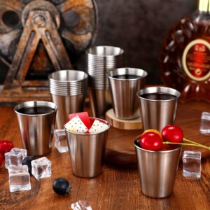 100 Pcs 2 oz Stainless Steel Shot Glasses Metal Cups Small Unbreakable Shot Glass for Espresso Whiskey Bar Home Restaurant Camping Barware Gift (Black)