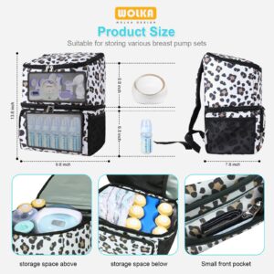 Wolka Breast Pump Bag with Dual Insulated Compartments & Removable Divider,Breast Milk Cooler Travel Bacpak with 50 cans Capacity,Fit Most Breast Pumps Like Medela, Spectra S1,S4, Evenflo