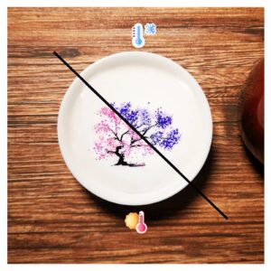 magic sakura cherry blossom sake cup - 2023 new ceramic sake cold/hot temperature color changing cup glasses, japanese tea wine soju sake cup glasses set, magical blooming sake cups (sakura- cold＆hot)