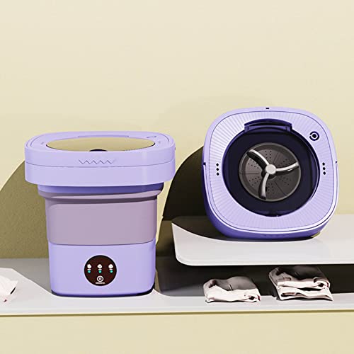 Dpofirs Foldable Washing Machine, 6.5L Portable Washing Machine for Baby Girls Clothes Socks Underwear Towels, Mini Small Portable Washer for Apartment RV Camping, Gifts (US)