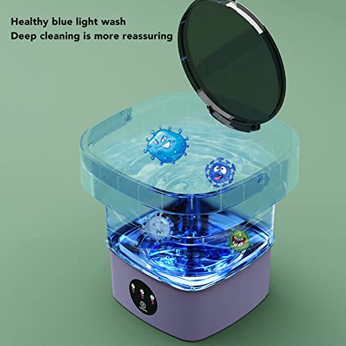 Dpofirs Foldable Washing Machine, 6.5L Portable Washing Machine for Baby Girls Clothes Socks Underwear Towels, Mini Small Portable Washer for Apartment RV Camping, Gifts (US)