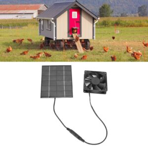 HYWHUYANG Solar Panel Fan Kit, 2W Waterproof Solar Exhaust Fan, for Small Chicken Coops, Greenhouses, Sheds, Pet Houses, Window Exhaust (Small)