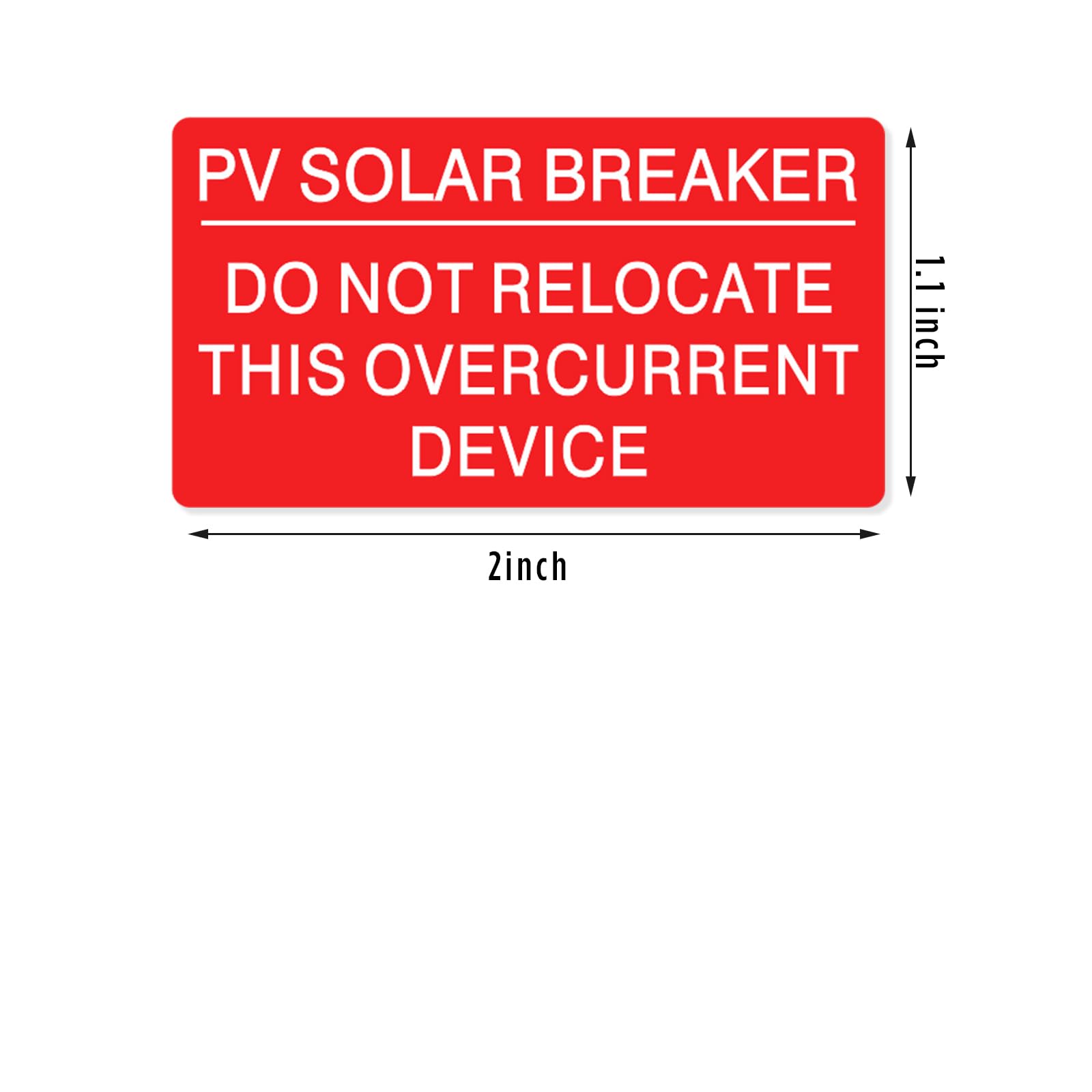 CDXHOME 50PCS Premium Solar Breaker Label Pack - 2" x 1.1" Overcurrent Device Stickers - UV Resistant Vinyl for Outdoor Use - NEC Standard Compliant