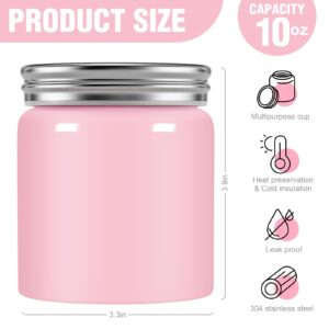 MZLMZL Insulated Food Jars,10oz Insulated Food Container,Soup Termoses Para Comida Caliente,Wide Mouth Design Food Jars Hot or Cold Meals Lunch Box (10oz-Pink)