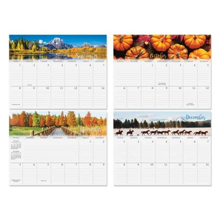 2024 Changing Seasons Big Grid Wall Calendar, 12-Inch x 9-Inch Size Closed, 18-Inch Size Open, Large Bookstore-Quality, Spiral-Bound Hanging Monthly Wall Calendars for Kitchen & Office, by Current