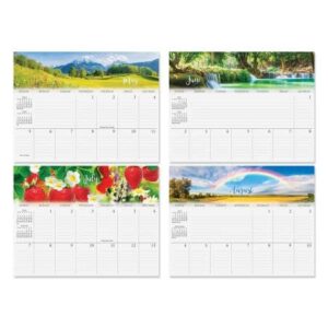 2024 Changing Seasons Big Grid Wall Calendar, 12-Inch x 9-Inch Size Closed, 18-Inch Size Open, Large Bookstore-Quality, Spiral-Bound Hanging Monthly Wall Calendars for Kitchen & Office, by Current