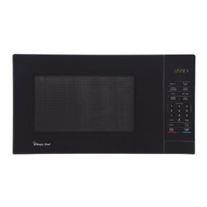 magic chef countertop microwave oven, standard microwave for kitchen spaces, 1,000 watts, 1.1 cubic feet, black