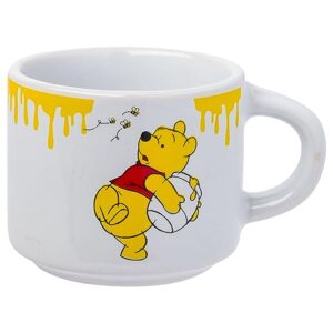 Silver Buffalo Disney Winnie the Pooh Honey Hunny Drips 4pc Stackable Ceramic Espresso Small Cup Set, 3 Ounces