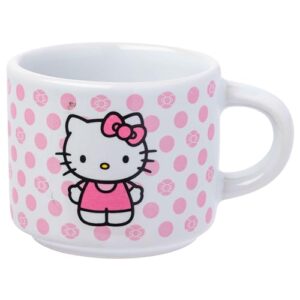 Silver Buffalo Sanrio Hello Kitty Polka Dots 4pc Stackable Ceramic Espresso Small Cup Set, 3 Ounces