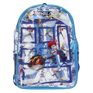intimo, beyblade burst heavy duty clear school travel backpack book bag