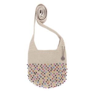 the sak 121 crossbody bag in crochet, single crossbody strap, ecru multi beads