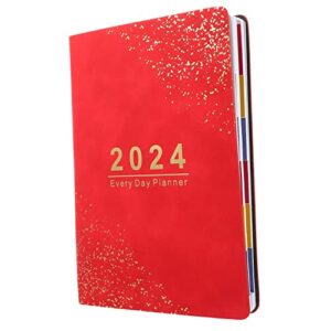 tofficu 2024 agenda book red notebook softcover notebook academic planner 2024 note books home supply english note taking book schedule planner office note book paper calendar book a5