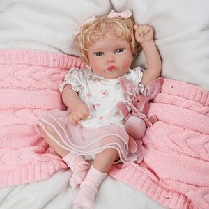 BABESIDE Lifelike Reborn Baby Dolls - 18 Inch Soft Body Realistic-Newborn Baby Dolls American Sleeping Girl Real Life Dolls with Clothes and Toy Accessories Gift for Kids Age 3+