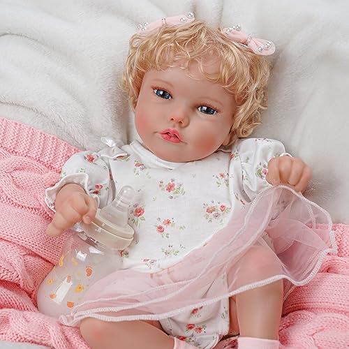 BABESIDE Lifelike Reborn Baby Dolls - 18 Inch Soft Body Realistic-Newborn Baby Dolls American Sleeping Girl Real Life Dolls with Clothes and Toy Accessories Gift for Kids Age 3+