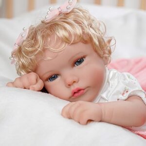 BABESIDE Lifelike Reborn Baby Dolls - 18 Inch Soft Body Realistic-Newborn Baby Dolls American Sleeping Girl Real Life Dolls with Clothes and Toy Accessories Gift for Kids Age 3+