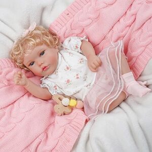 BABESIDE Lifelike Reborn Baby Dolls - 18 Inch Soft Body Realistic-Newborn Baby Dolls American Sleeping Girl Real Life Dolls with Clothes and Toy Accessories Gift for Kids Age 3+