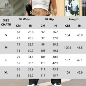 ZMPSIISA Women Pants High Waisted Cargo Pants Combat Military Trousers Wide Leg Casual Pants 8 Pockets (Black,Medium)