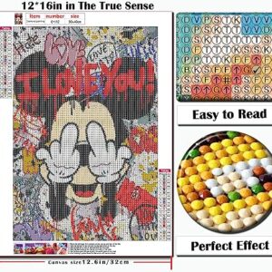 RYMILIE Diamond Painting Kits for Adults - Cartoon DIY 5D Diamond Art Kits Full Drill Diamond Dots Paintings with Diamonds Gem Art and Crafts Home Decor 12x16inch