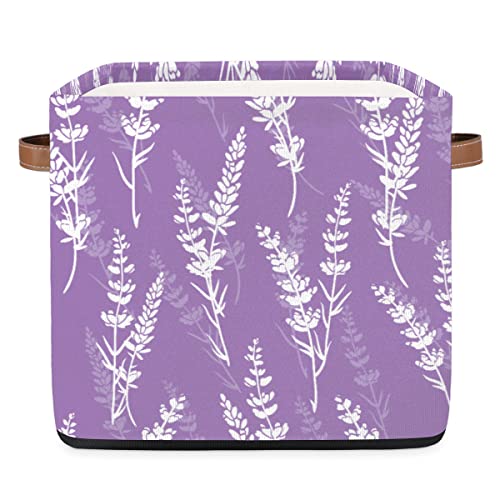 13x13x13 Storage Cube Bins Lavender Violet Retro Fabric Storage Cubes 13 inch Collapsible Storage Bins Cubby Storage Baskets for Organizing Shelf Cabinet Bookcase Boxes