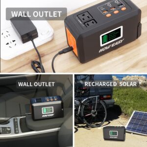 H124 HOWEASY 88wh Portable Power Station,120W power station Lithium Battery Power with 2 110V AC Socket LED Light for Camping