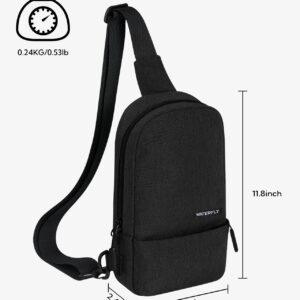 WATERFLY Slim Crossbody Sling Bag: Multipurpose Travel Cross Body Chest Shoulder Bag Sling Backpack for Walking Hiking for Men Women