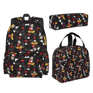 erzaykt 3 pcs anime backpack sets with lunch bag & pencil case lightweight cartoon backpack casual daypacks for boys girls