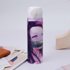 Anime Water Bottle,Anime Water Bottle Cup,Quick Open Insulated Bottle for Girls 500ml