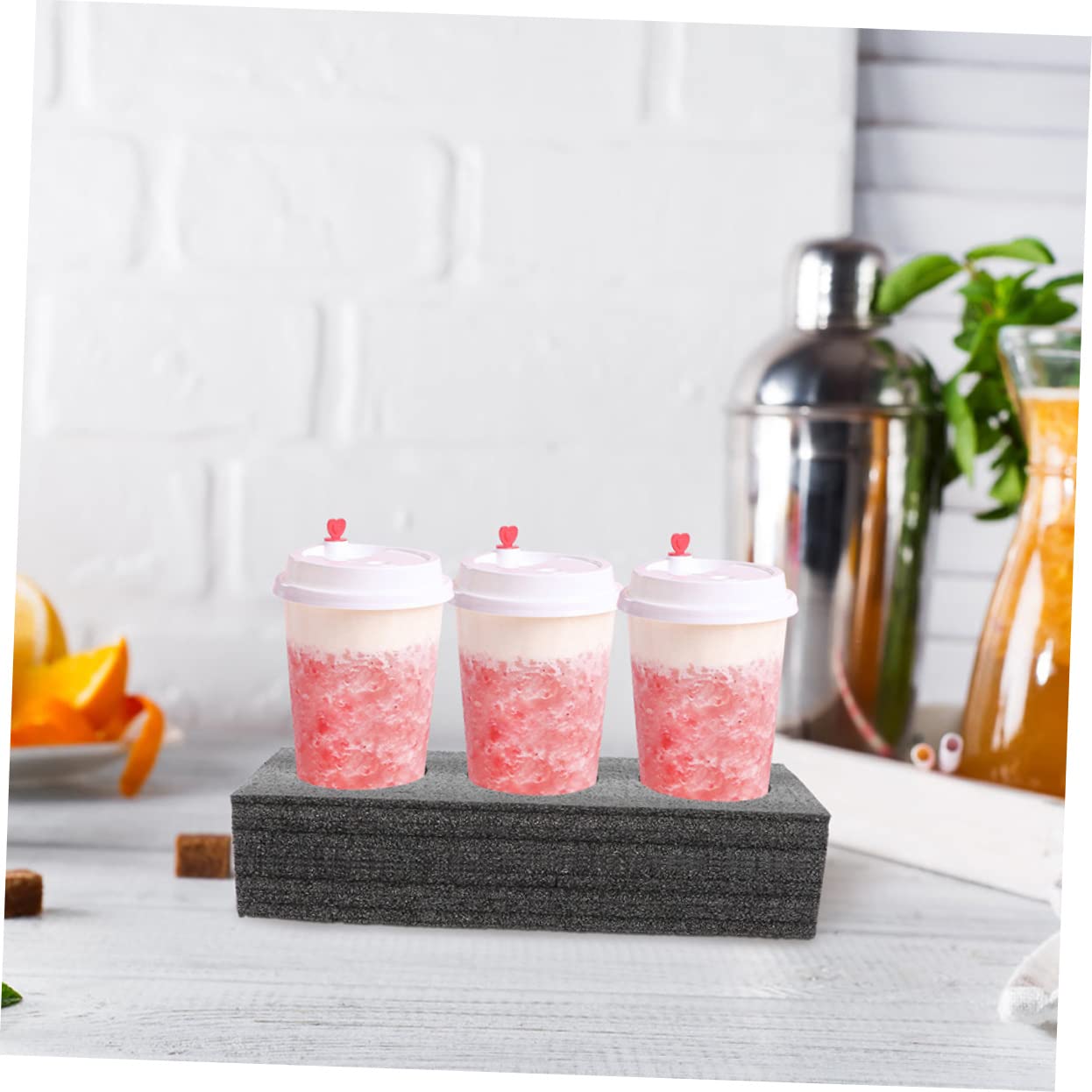 3pcs Milk Tea Drink Cup Holder Foam Couch Coffee Drinks Disposable Cup Holder Takeout Cup Tray Chinese Takeout Food Tray Takeout Packing Holder Takeout Beverage Carrier re-usable