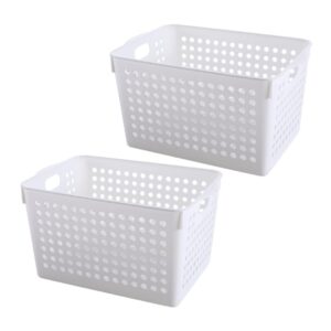 stobok 2pcs box storage basket sundry organizing basket storage holder desktop organizing holder cosmetics organizing basket sundry basket cosmetics container toy pp white decorate a4