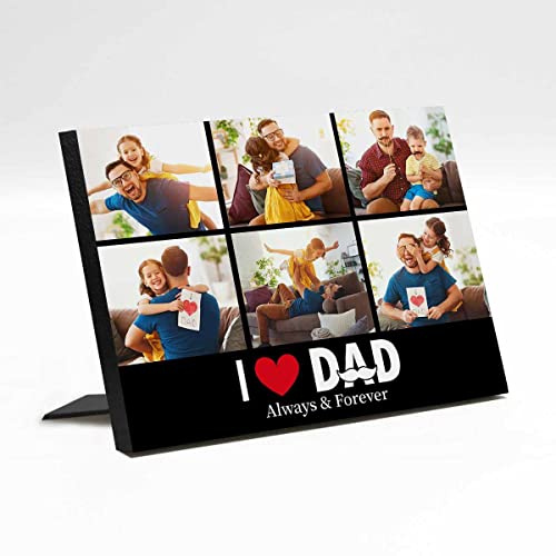 YFgohighhh Personalized Gift For Dad Photo Gifts Picture Display Red Heart for Dad 8x6inch Customized Memorial Gift Photo Frames Using Pictures for Dad