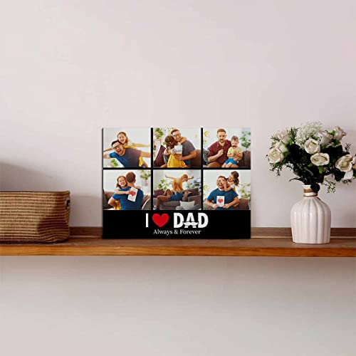 YFgohighhh Personalized Gift For Dad Photo Gifts Picture Display Red Heart for Dad 8x6inch Customized Memorial Gift Photo Frames Using Pictures for Dad