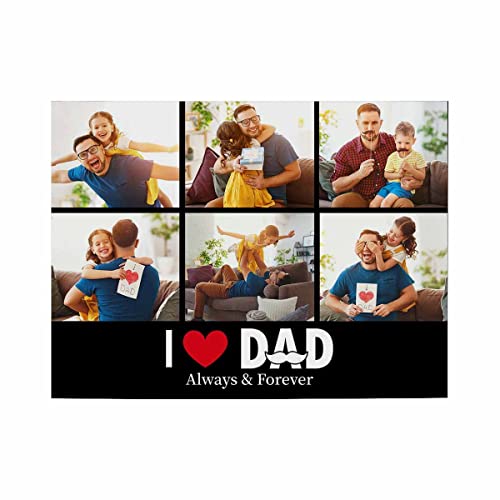 YFgohighhh Personalized Gift For Dad Photo Gifts Picture Display Red Heart for Dad 8x6inch Customized Memorial Gift Photo Frames Using Pictures for Dad