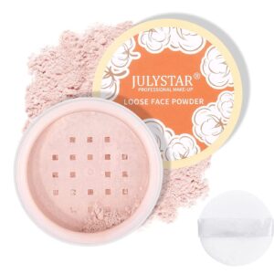loose face powder,matte setting powder oil control,minimizes pores long lasting waterproof setting powder,loose setting powder for oily skin translucent for setting or foundation, lightweight, matte ultra flawless finish(02#pink)