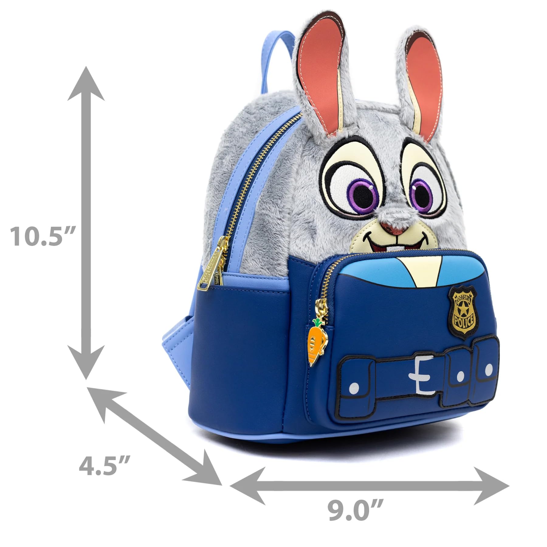 Loungefly Disney Zootopia Judy Hopps Cosplay Mini Backpack, Faux Fur