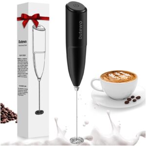 hand mixer milk frother for coffee - dutewo frother handheld foam maker for lattes, electric whisk drink mixer mini foamer for cappuccino, frappe, matcha, hot chocolate, black