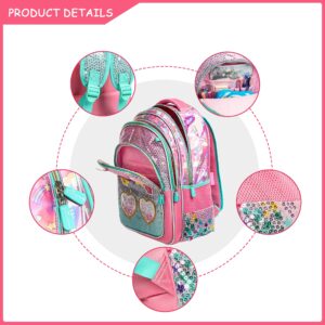 Oruiji Cute School Backpack for Girls Backpack with Lunch Box Girls Backpack for Elementary School Students Preschool Bookbag