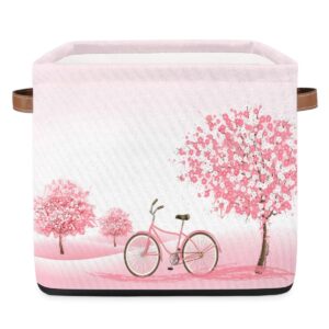 13x13x13 storage cube bins pink bike hearts tree fabric storage cubes 13 inch collapsible storage bins valentine's day cubby storage baskets for organizing shelf cabinet bookcase boxes